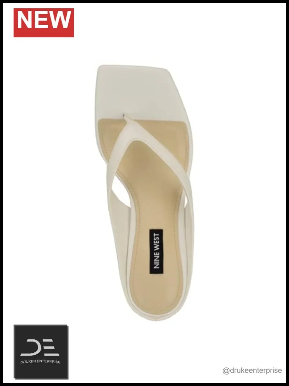 Faux Leather Square Toe Thong Stiletto Heeled Sandals Slip On Dressy